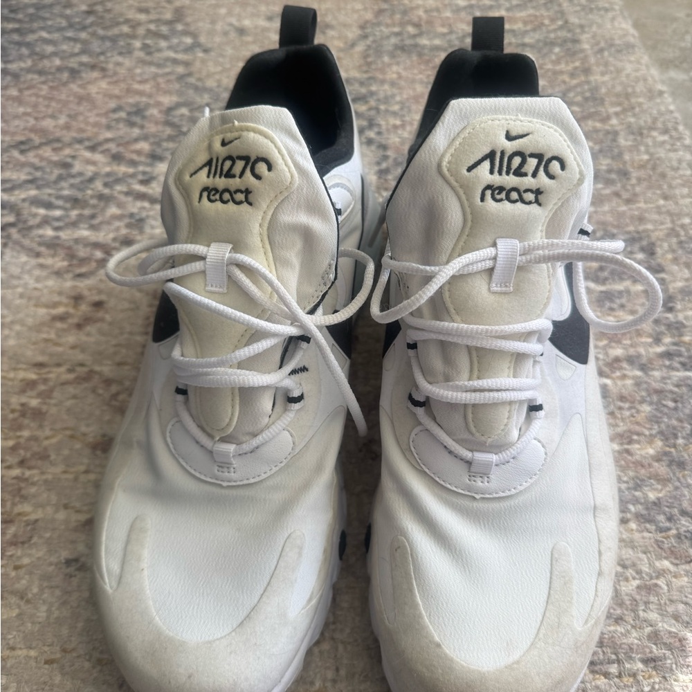Nike Air 270 React White and Black Sneakers